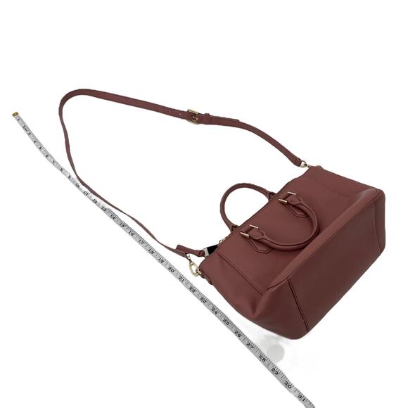 TORY BURCH Landon Mini Square Crossbody Tote Bag Pink Leather Adjustable Strap - Picture 12 of 13